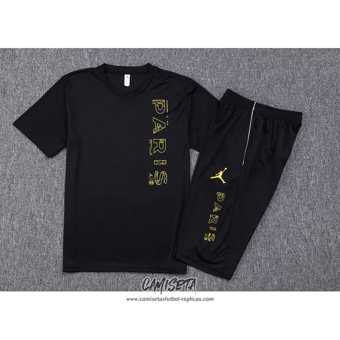 Chandal del Paris Saint-Germain Jordan 2023-2024 Manga Corta Negro - Pantalon Corto